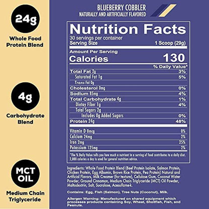 REDCON1 MRE Lite Whole Food Protein Powder, Blueberry Cobbler - Low Carb & Whey