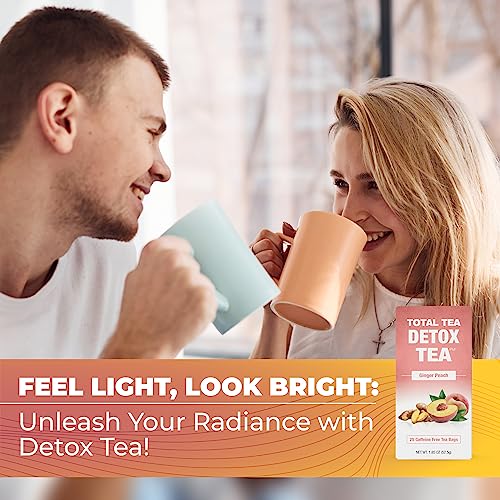 Total Tea SIimming Detox Tea Caffeine Free - 25 Day Detox Tea - Herbal SIim Tea with Chamomile