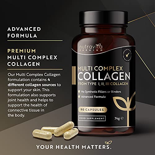 Premium Multi Collagen Protein Capsules with Type I, II, III - Includes Hydrolysed Grass