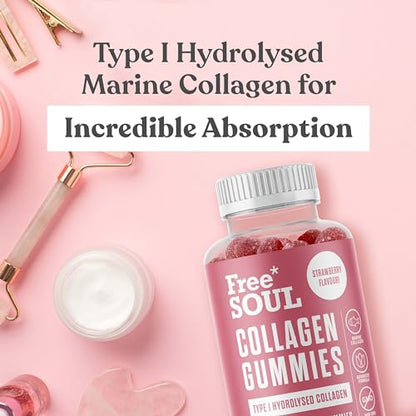 Collagen Gummies, Marine Collagen Supplement with Effective Type 1 Hydrolysed Collagen Peptides