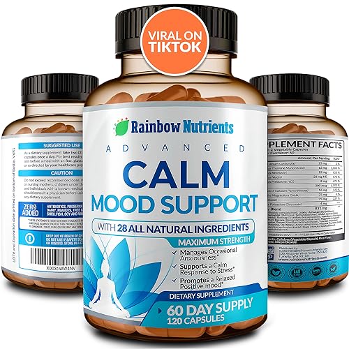 28 in 1 Calm Mood Support Supplement- Natural Happy Pills for Occasional Anxiousness