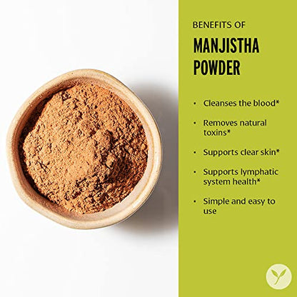 Banyan Botanicals Manjistha Powder, Spice Jar - USDA Organic - Rubia cordifolia - Cleanses