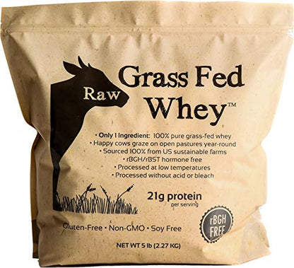 100% Raw Grass Fed Whey - Happy Healthy Cows, COLD PROCESSED Undenatured 