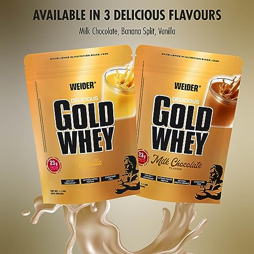 Weider Gold Whey (500g) Milk Chocolate Flavour. Ultrafiltrated Proteins from 100% Whey Protein