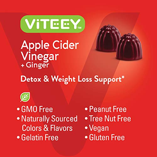 Apple Cider Vinegar Gummies 1,000mg Plus Ginger, ACV with The Mother, Detox Cleanse