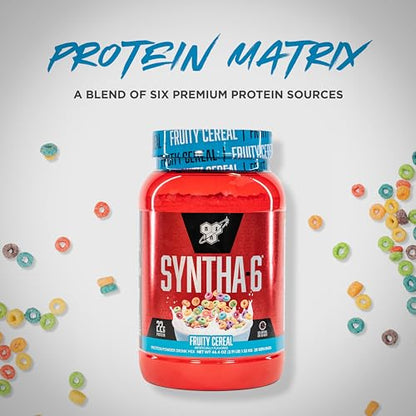 BSN SYNTHA-6 Whey Protein Powder with Micellar Casein, Milk Isolate, Fruity Cereal