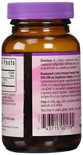 BlueBonnet Early Promise Prenatal Gentle DHA 200 mg Vegetable Capsules, 60 Count