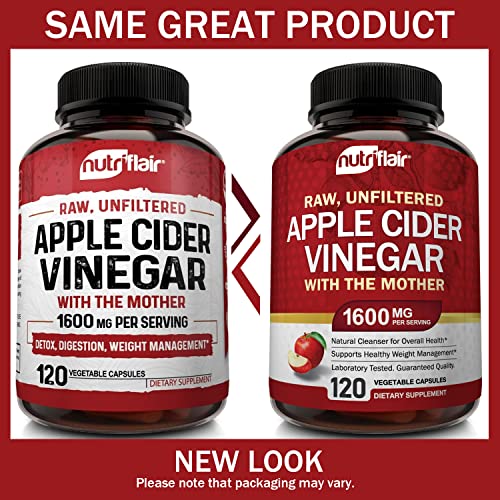 Apple Cider Vinegar Capsules with The Mother - 120 Vegan ACV Pills