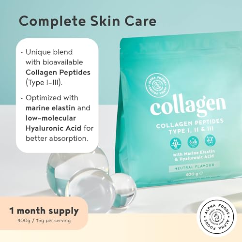 Collagen Powder with Hyaluronic Acid 400g - Collagen Peptides Supplement + Amino Acids