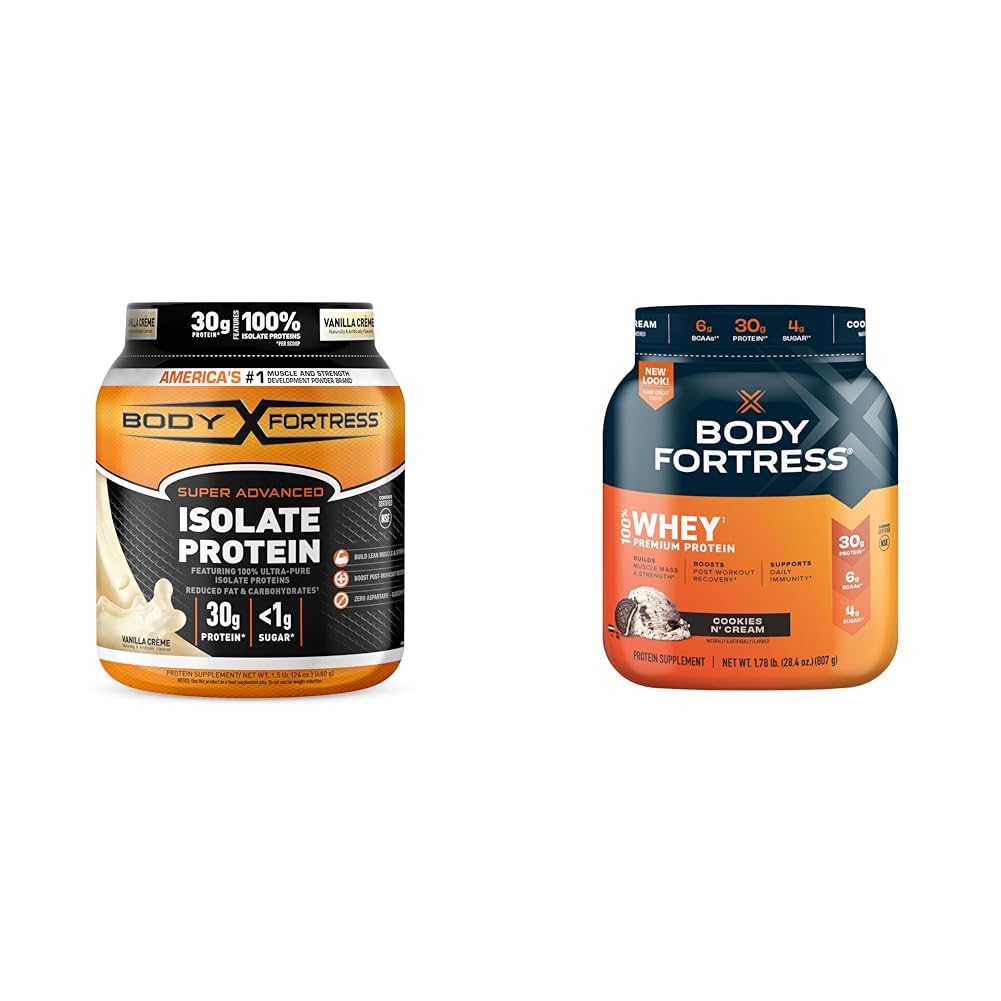 Body Fortress Super Advanced Isolate Protein Powder, Gluten Free, Vanilla Creme Flavored