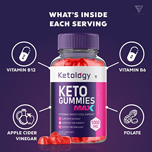 (2 Pack) Ketology Keto ACV Gummies Advanced Weight Loss Ketosis Supplement