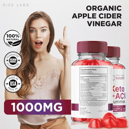 (2 Pack) Total Fit Keto ACV Gummies Advanced Weight Loss, Total Fit Keto ACV