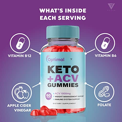 (2 Pack) Optimal Keto ACV Gummies Advanced Weight Loss Plus, Optimal Keto+ACV