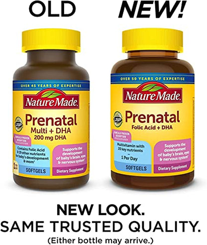 b'Nature Made Prenatal Multivitamin + DHA 200 mg Softgels'