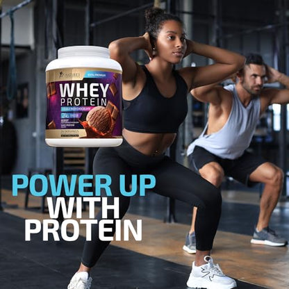 Whey Protein Powder 24g - Chocolate Ice Cream Whey Isolate Protein for Muscle Growth