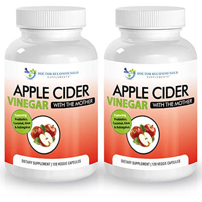 Apple Cider Vinegar Capsules - 100% Organic Apple Cider Vinegar Pills 1500 mg