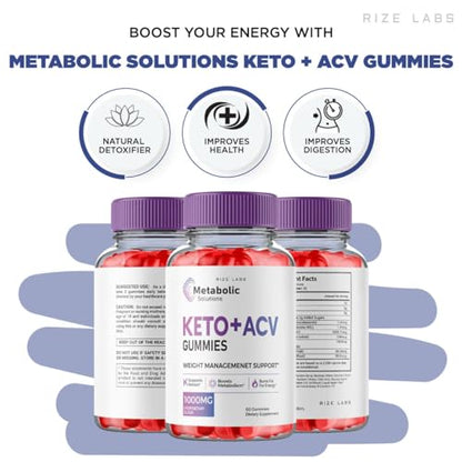 (2 Pack) Metabolic Solutions Keto ACV Gummies, Metabolic Solutions Keto+ACV Gummies