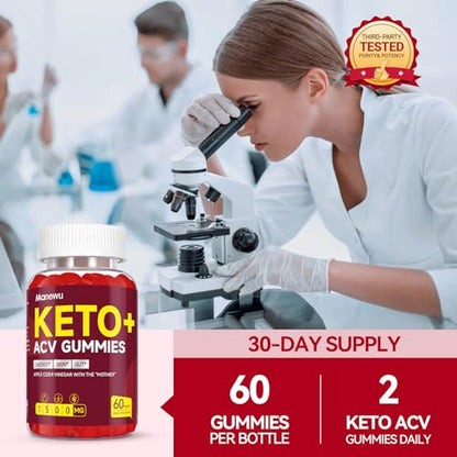 Manewu Keto ACV Gummies Advanced Weight Loss, 1500MG Vegan Low Carb Apple Cider