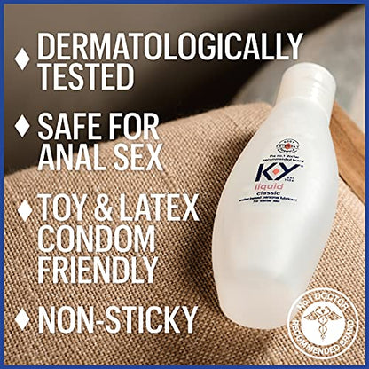 K-Y Liquid Personal Water Based Lubricant, 2.5 oz