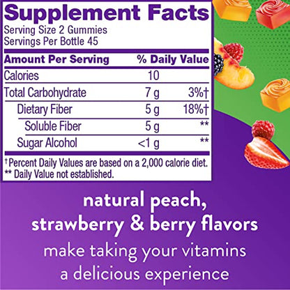 Vitafusion Fiber Well Sugar Free Fiber Supplement, Peach, Strawberry And Blackberry