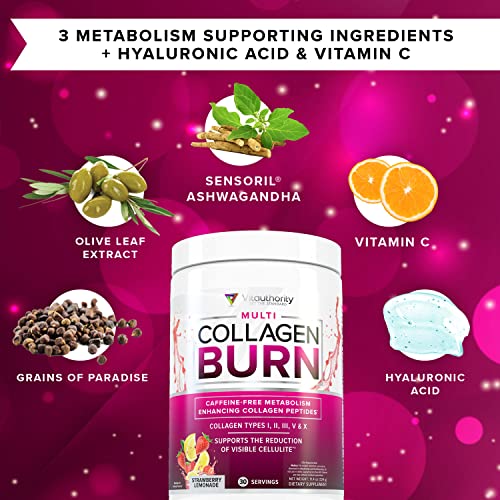 Multi Collagen Burn: Multi-Type Hydrolyzed Collagen Protein Peptides with Hyaluronic Acid