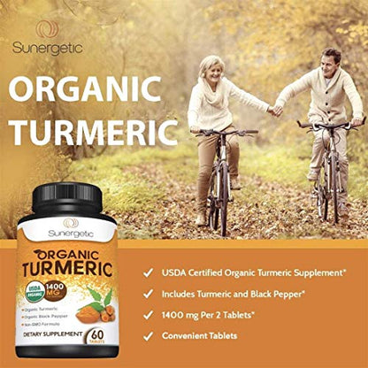 USDA Certified Organic Turmeric Supplement – Includes Organic Turmeric & Organic Black