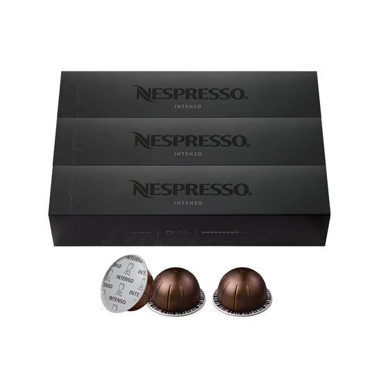 Nespresso Capsules VertuoLine, Intenso, Dark Roast Coffee, 30 Count Coffee Pods