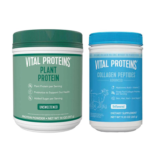 Vital Proteins Collagen Peptides Powder, 9.33 oz Unflavored + 14 oz Unsweetened Plant 