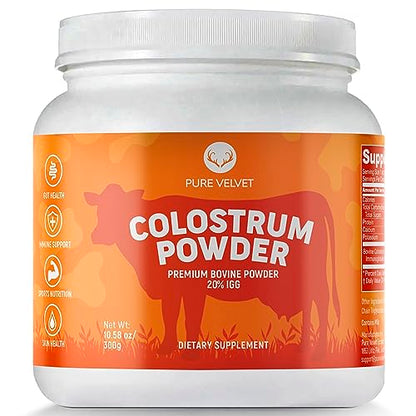 Pure Velvet Colostrum Powder for Gut Health, Bloating, Hair Growth, Immune Support