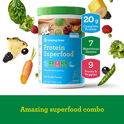 Amazing Grass Protein Superfood, Organic Vegan Protein Powder with Fruit and Vegetables