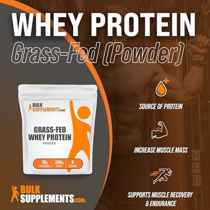 BULKSUPPLEMENTS.COM Grass Fed Whey Protein Powder - Pure Protein Powder