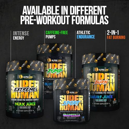 ALPHA LION Superhuman Pre Workout Powder, Beta Alanine, L-Taurine & Tri-Source Caffeine