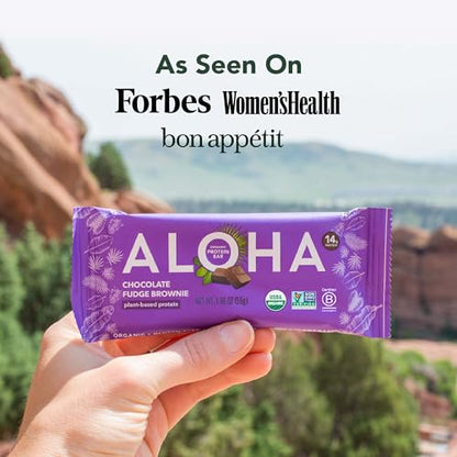 ALOHA Organic Plant-Based Protein Bars | Chocolate Fudge Brownie | Vegan, Gluten-Free