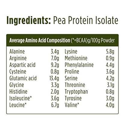 Pulsin - Unflavoured Vegan Pea Protein Powder - 250g - 8.0g Protein, 0g Carbs, 41 Kcals Per Serving