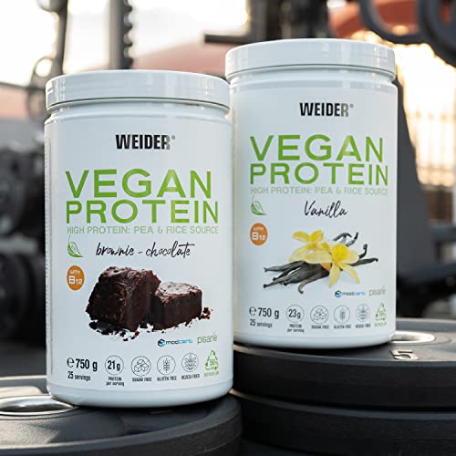 Weider Vegan Protein (750g) Vanilla Flavour. 23g Protein/dose, Pea Isolate (Pisane) & Rice Proteins