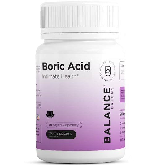 Boric Acid Suppositories for Women 600 mg - 30 Vaginal Use Capsules - ph Balance Pills, Odor Control,