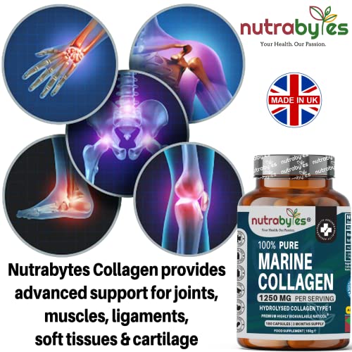 High Strength Marine Collagen Capsules - 1250mg Hydrolysed Collagen Supplement