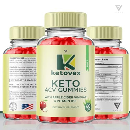 (2 Pack) Ketovex Keto Gummies for Weight Loss, Ketovex Keto ACV Gummies Advanced