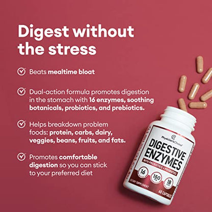 Physician's CHOICE Digestive Enzymes - Multi Enzymes, Organic Prebiotics & Probiotics