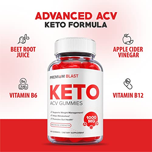 (2 Pack) Premium Blast Keto Gummies - Official Formula, Vegan - Premium Blast Keto ACV