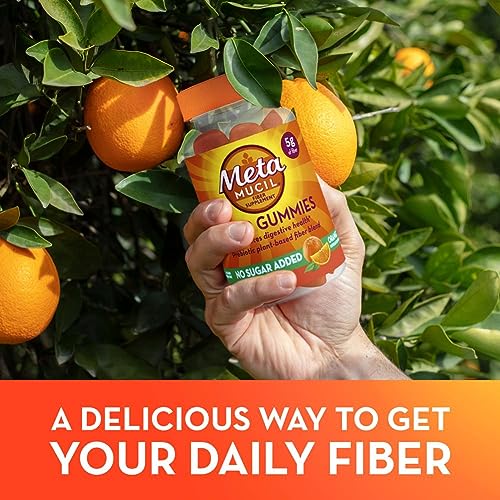 Metamucil Fiber Supplement Gummies, Sugar Free Orange Flavor, 5g Prebiotic Plant Based