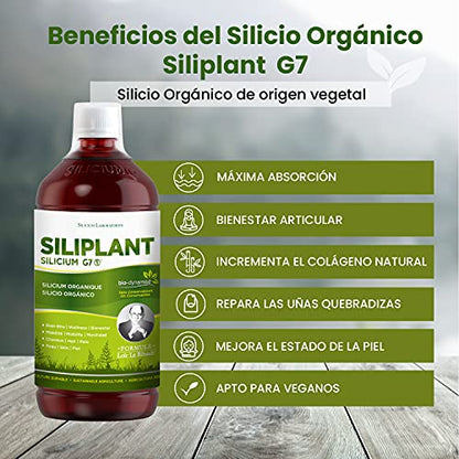 G7 Siliplant Improved Formula. Liquid Silica Supplement Collagen Booster, Strengthens Bones