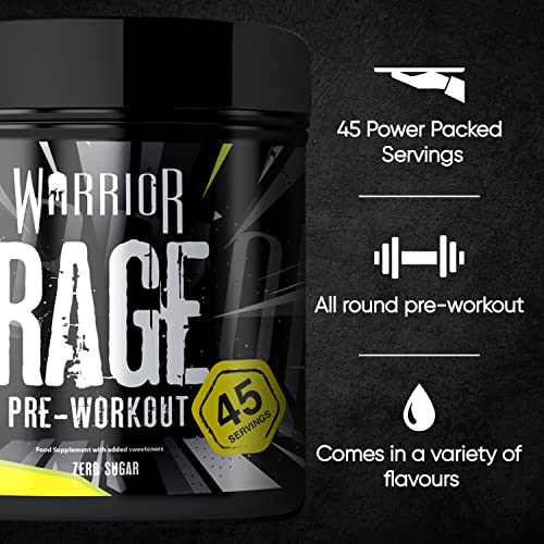 Warrior - RAGE Pre Workout Powder – Lightnin’ Lemonade 392g, WA-RG-045-01