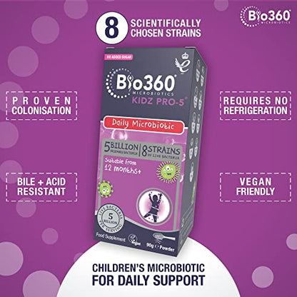 Natures Aid Bio360 Kidz Pro-5 (5 Billion Bacteria) from Natures Aid, Children's Microbiotic