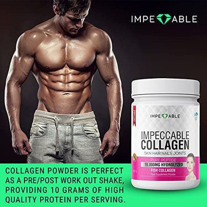 IMPECCABLE Collagen Premium 10.000 mg Pure peptide hydrolyzed Marine Collagen Powder