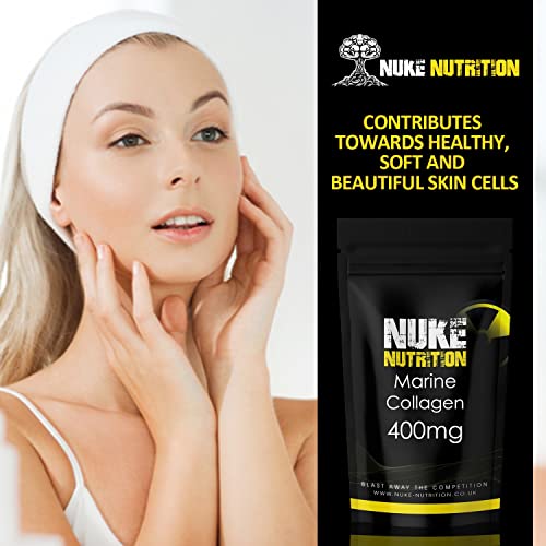 Nuke Nutrition Marine Collagen Capsules - 400mg - 60 Capsules - High Strength Collagen