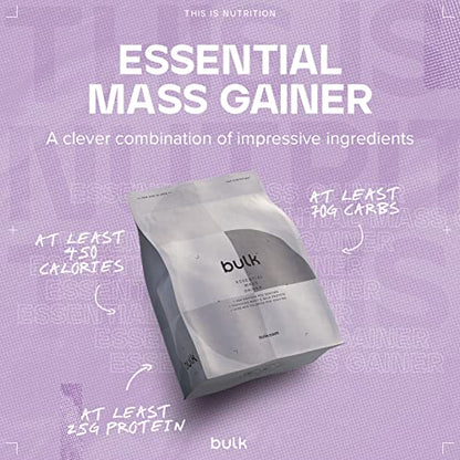 Bulk Essential Mass Gainer, Protein Shake for Weight Gain, Vanilla, 2.5 kg