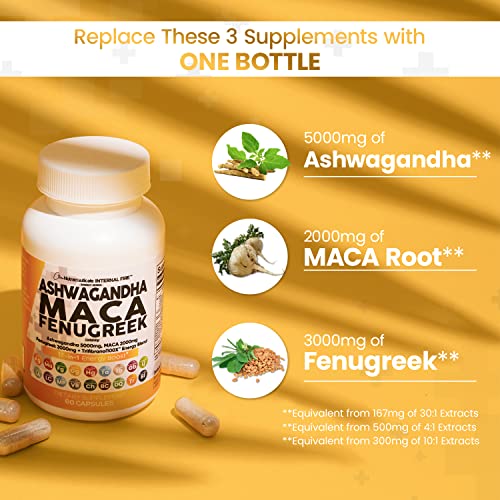 Ashwagandha 5000mg Maca Root 2000mg Fenugreek 3000mg Suppleme