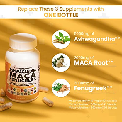 Ashwagandha 5000mg Maca Root 2000mg Fenugreek 3000mg Suppleme