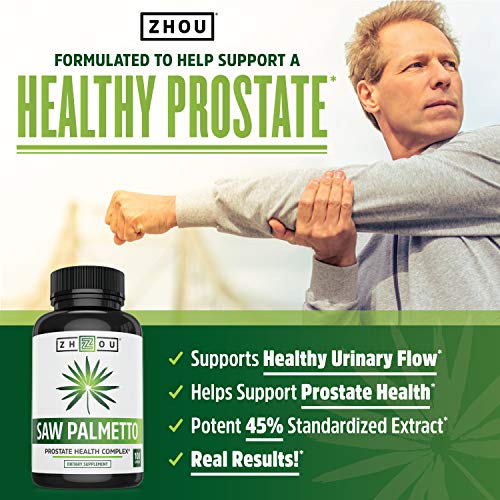 Zhou Nutrition Saw Palmetto Extract 500 mg, Prostate Health, Urinary Tract Support, DHT